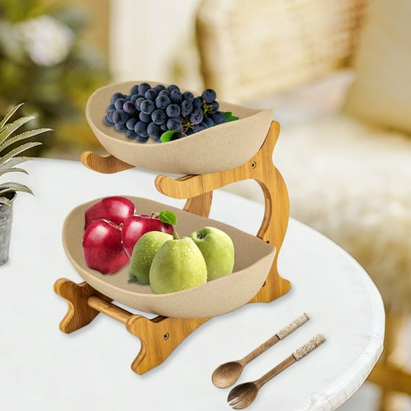 Dwellnix Fruit Basket Kitchen 2Tier Fruit Bowl Kitchen Counter Storage Rack Stand