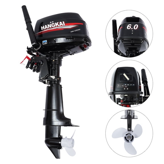 Dwellnix Gasoline Outboard Motor, 2200W 8HP, Pure Copper Core Brushless, 3000RPM High Speed, Forward/Reverse Gear, Low Noise, Maximum Load 2204 Pounds for Boats