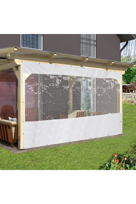 Heavy Duty PVC Tarpaulin 8x13ft, Waterproof and Rainproof Tarp for Porch Screens, Pergolas, Camping, Equipment, and Outdoor Storage