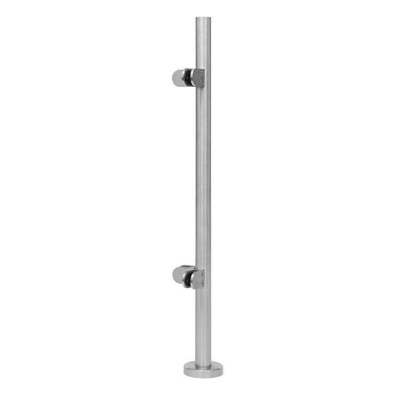 Dwellnix Heavy-Duty Stainless Steel Railing Post with Decorative Cover, Suitable for Glass & Metal Railings, Ideal for Balconies, Stairs, & Swimming Pools
