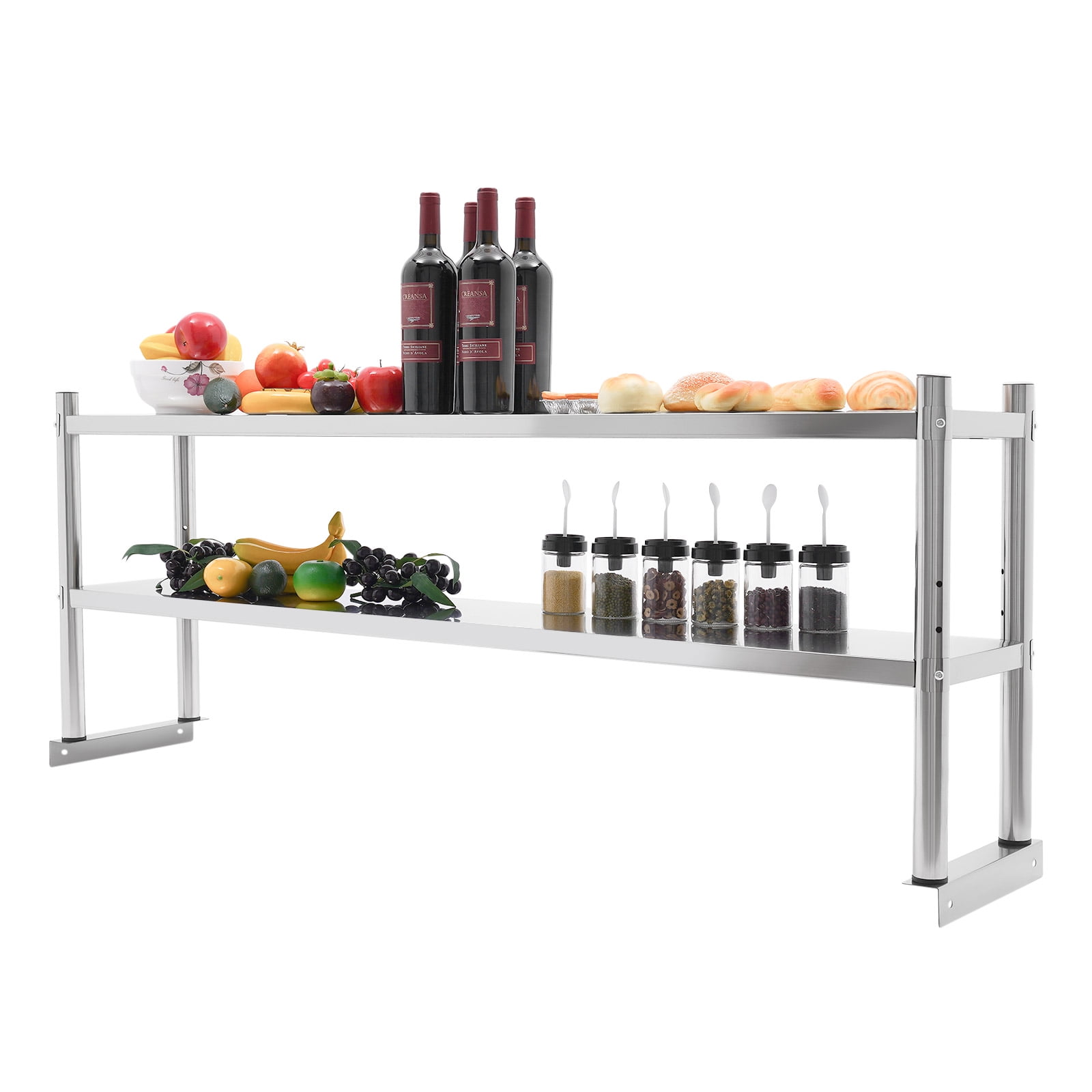 Dwellnix Height Adjustable Stainless Steel Shelving Free Standing ...