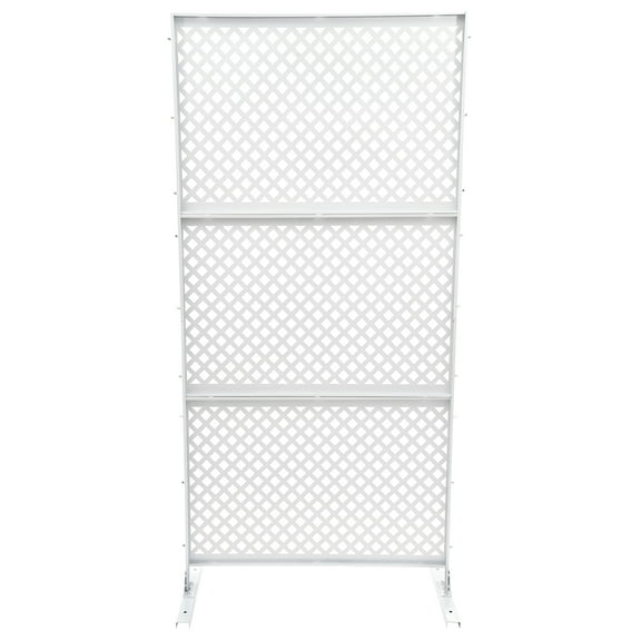 Dwellnix High-Quality Steel Patio Privacy Screen,Removable Panels,Adjustable Height,and Artistic Diamond Design,Easy to install and Clean for Area Division