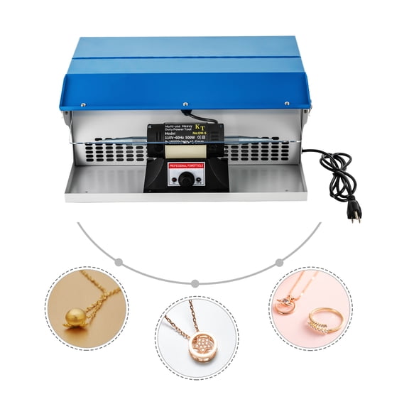 Dwellnix Jewelry Buffing Machine, 500W Motor, 10000rpm Speed, Adjustable Speed Control, Durable Iron Construction, Stable Base, Independent Lighting and Dust Suction, Ready to Use