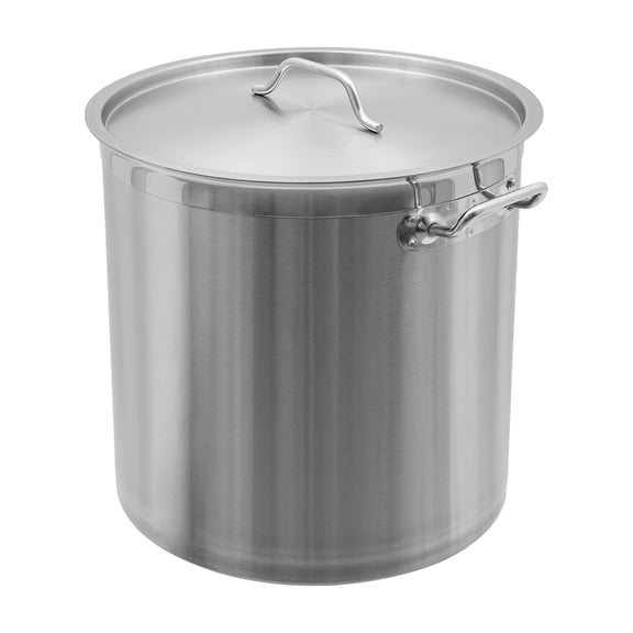 Dwellnix Large Capacity Stainless Steel Pot (52.83QT), Premium 304 Stainless Steel, Flat Bottom for Heat Absorption, Easy to Clean, Compact & Stackable