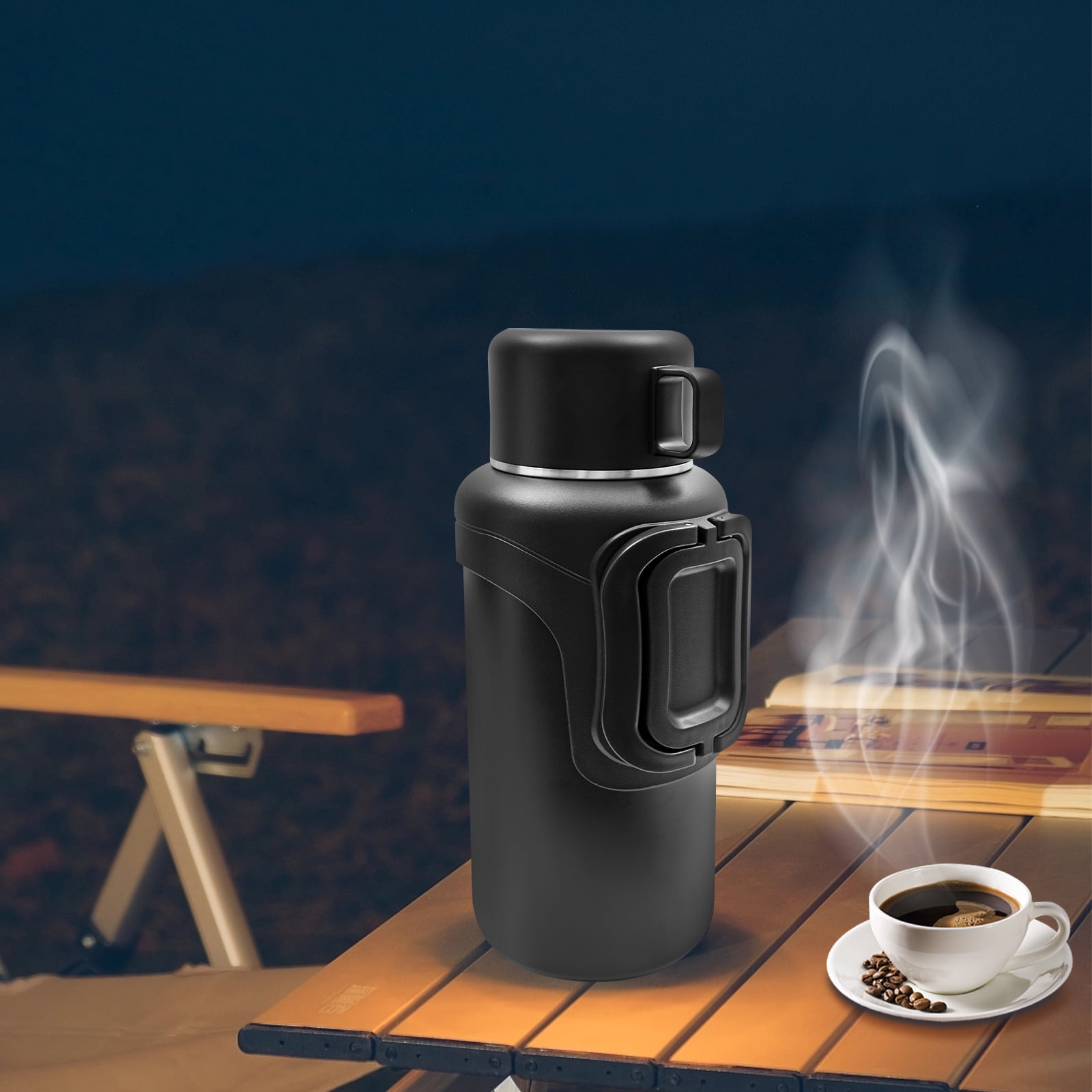 Dwellnix Large Insulated Water Bottle, 2.11QT Stainless Steel Thermos with Carrying Strap, 360° Discharge, Vacuum Insulated for Hot and Cold Drinks, Ideal for Travel & Outdoor