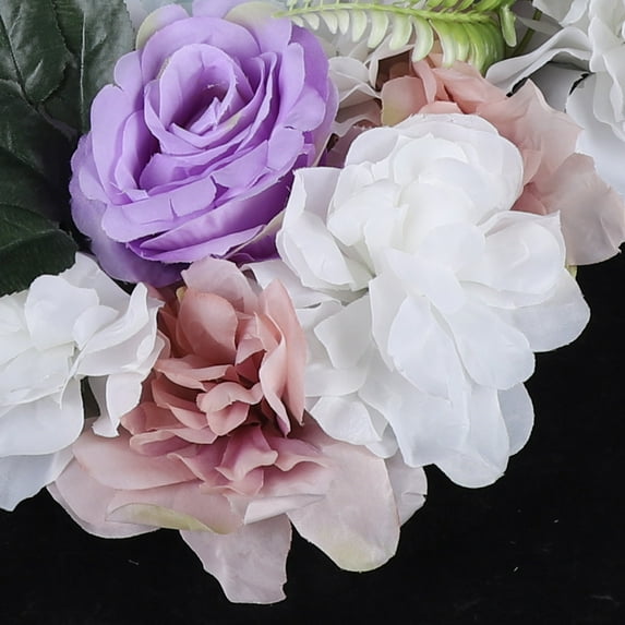 Dwellnix Lifelike Artificial Flower Wall Panels, Rose & Dahlia Silk Flowers Set of 12 for Outdoor Privacy & Indoor Decoration