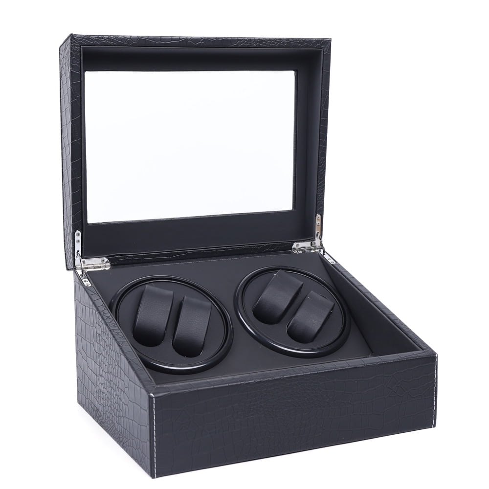 Dwellnix Luxurious PU 4+6 Automatic Rotation Watch Winder Box with ...