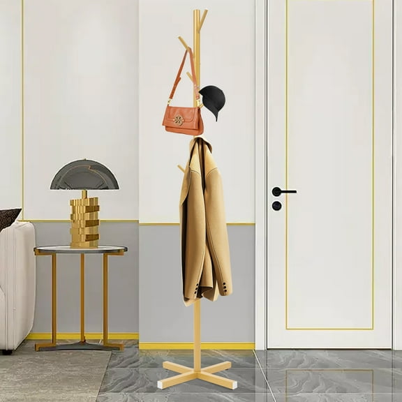 Dwellnix Mantel Hutstander Garderobenstander mit 7 Hakenstangen Coat Hat Racks