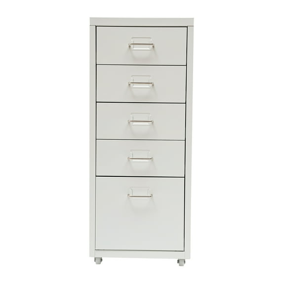 Dwellnix Metal Vertical File Cabinet 5 Drawers Storage Cabinet Filing Cabinet Wheels