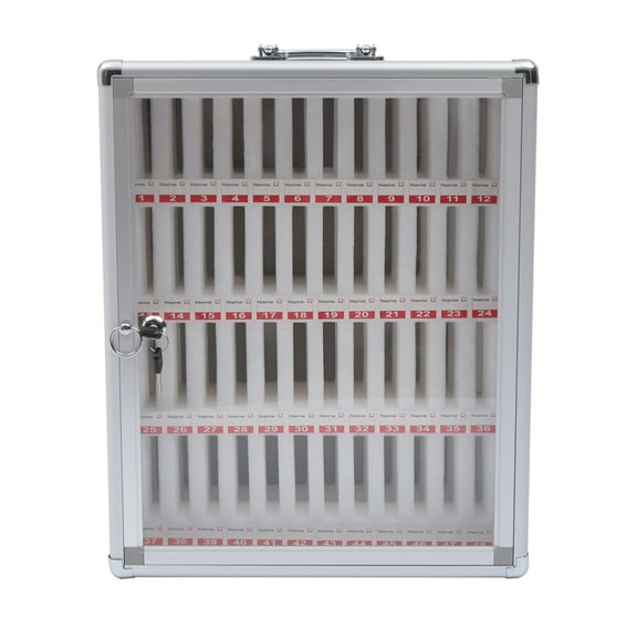 Dwellnix Mobile Phone Locker Cabinet, 48 Slots with Secure Key Lock, Aluminum Alloy & Acrylic Storage for Phones, Wall-Mounted or Portable, Perfect for Schools, Offices, and Training Centers