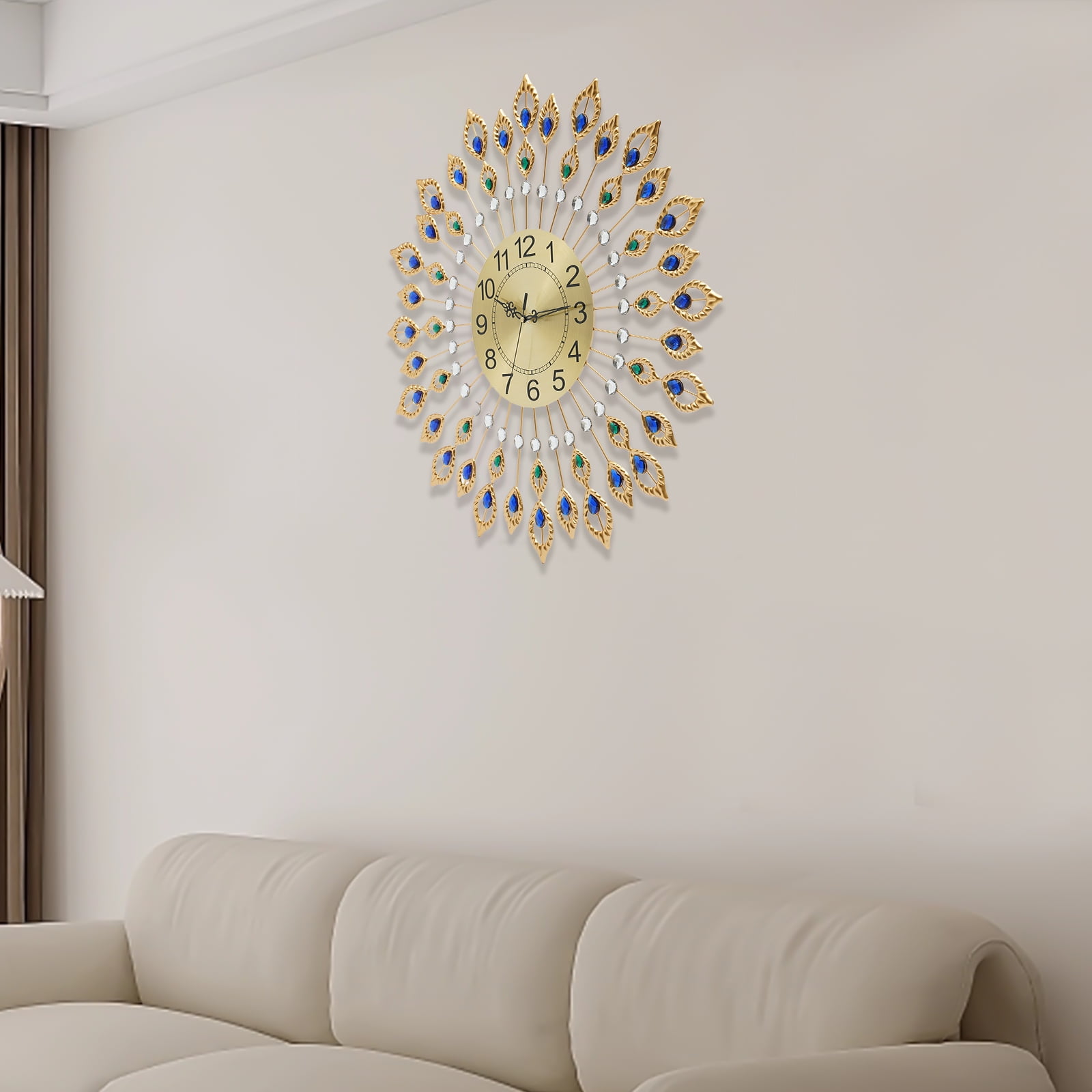 Dwellnix Modern Large Wall Clock 26inch Elegant Design 3D Clocks Living ...