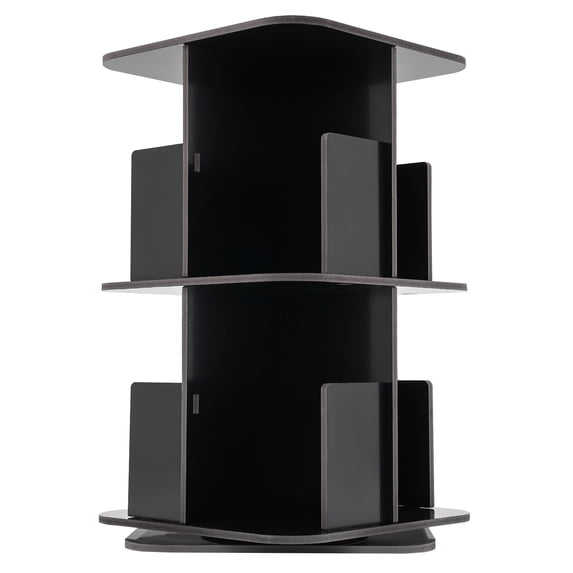Dwellnix NEW 360 Rotating Bookshelf 2 Tier Standing Bookcase Small Corner Bookcase USA
