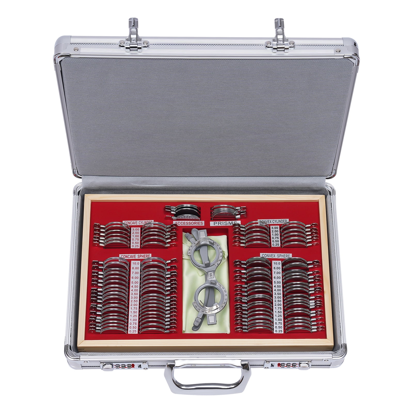 Dwellnix Optometry Optical Trial Lens Set Test Metal Trial Frame Set w ...