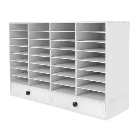 Dwellnix PVC 32 Slots Shelf Organizer Desk Accessories Folders File Mail Sorter Rack
