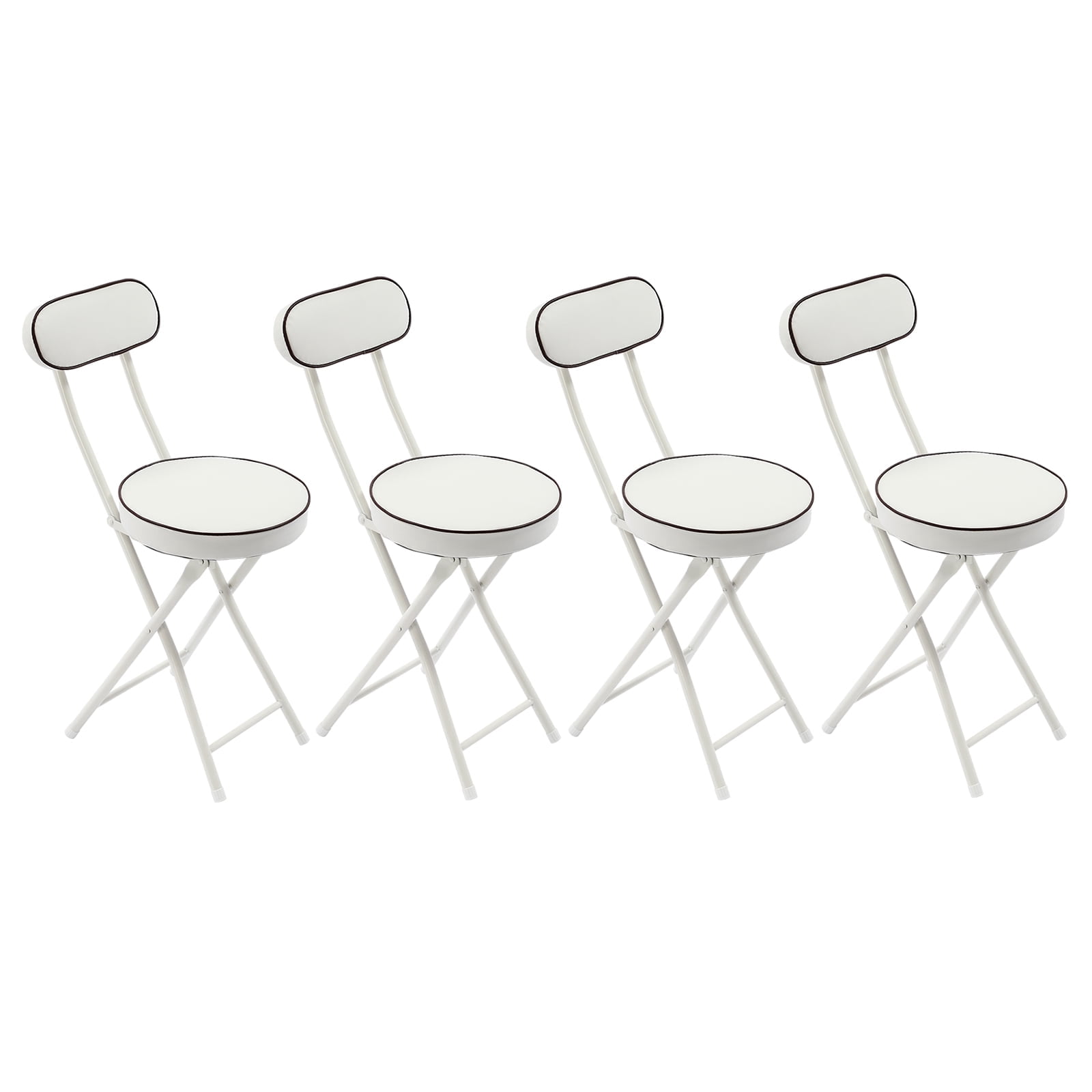 Dwellnix Portable Folding Dining Chairs, Set of 4, Cushioned High Chairs with Backrest, Easy to Store and Carry for Camping, Picnic, and Home Use