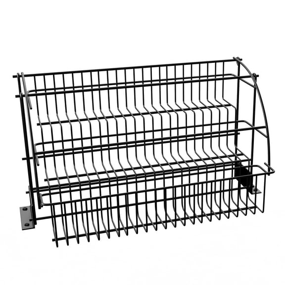 Dwellnix Pull Down Cabinet Spice Rack 3-Tier Metal Organizer with Strong Load Capacity, Easy Installation & Smooth Access for Kitchen Seasonings