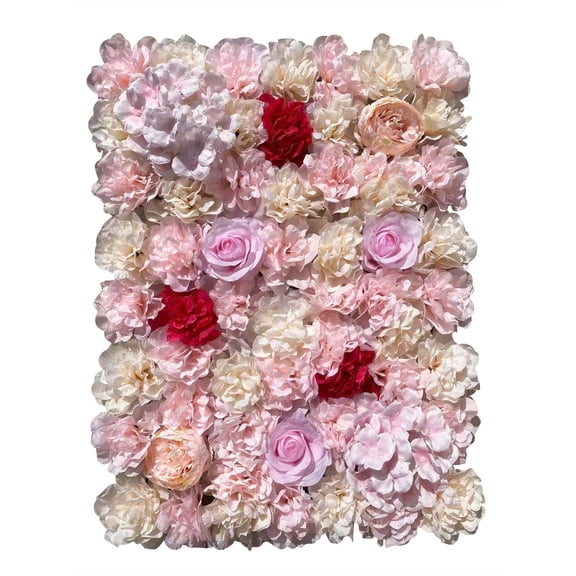 Dwellnix Romantic Silk Flower Wall for Wedding Venue, Party, and Event Decor, Perfect for Photo Backgrounds and Stage Decorations