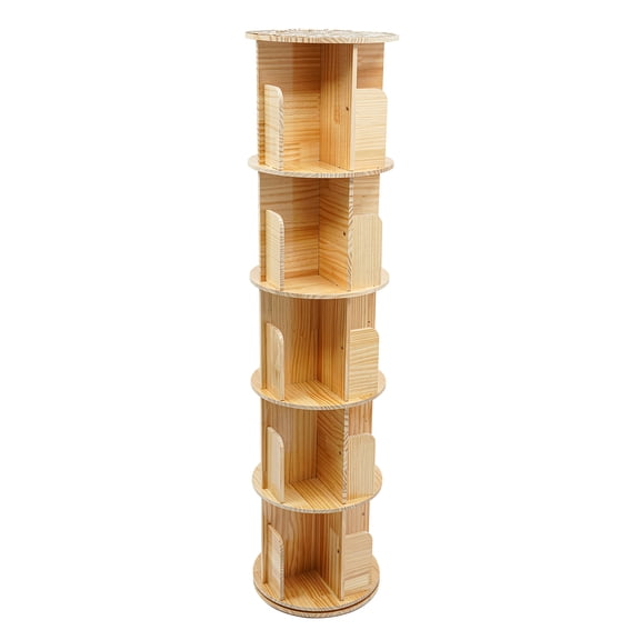 Dwellnix Rotating Bookshelf 360 Display Corner Bookshelf 5 Tier Bookcase Storage Rack