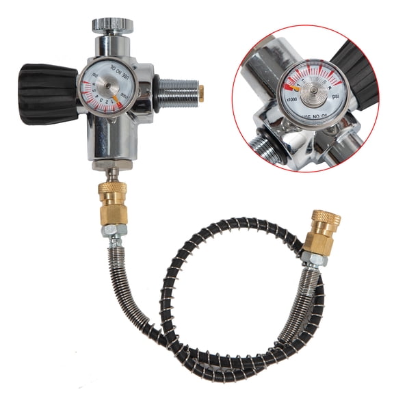 Dwellnix Scuba Tank Valve, Genuine Brass Chrome Plated, G5/8-14NPS Outlet, M181.5 Connecting Bottleneck, High Air Pressure, Efficient, Low Noise, IP44 Waterproof