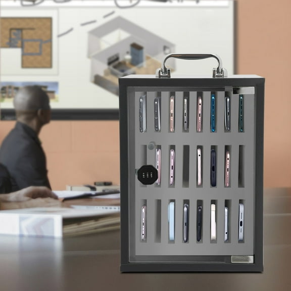 Dwellnix Secure Phone Storage Locker with 24 Slots, Combination Lock & Soft Padding, Perfect for School & Office Use