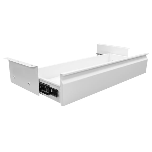 Dwellnix Sliding Pull-Out Under Desk Drawer Organizer, Space-Saving Design for Office or Home, Easy Installation, Sturdy Iron Construction, White Color