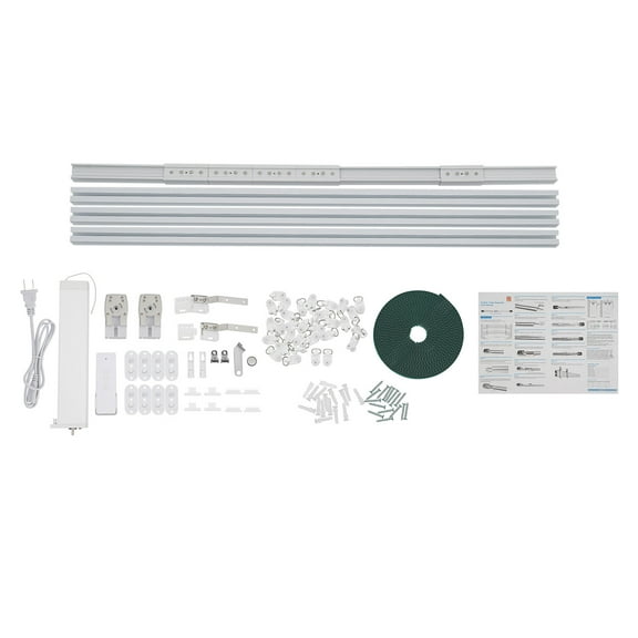 Dwellnix Smart Motorized Curtain Rail System with Voice Control, Remote, WIFI Connectivity, Silent Operation, and Adjustable Length for Home Automation