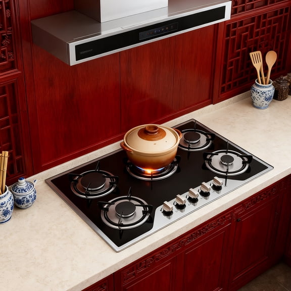 Dwellnix Stainless Steel Home 5 Burners NG LPG Dual Fuel Gas Stovetop 30 inch Gas Cooktop