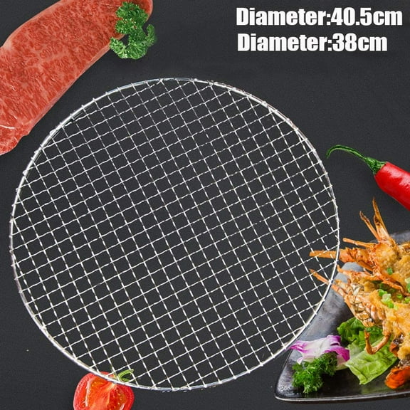 Dwellnix Stainless Steel Round Barbecue Grill Net Mesh Rack Grid Grate Steam Net 16