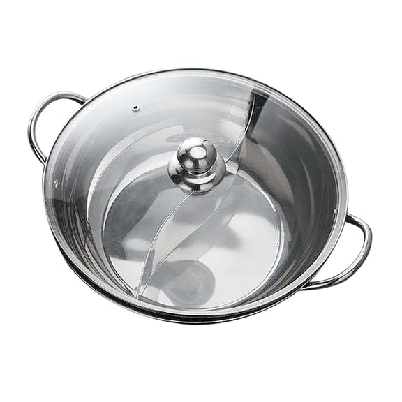 Dwellnix Stainless Steel Shabu Pot Hot Cookware Soup Induction Nabe Lid Cooking Dual Side