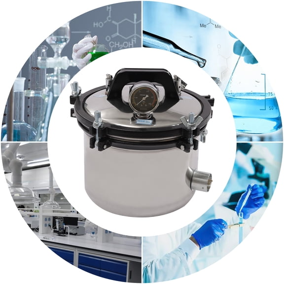 Dwellnix Steam Sterilizer 8L High Temperature Stainless Steel Portable Autoclave Compact Electric Design forMedical & Dental Applications