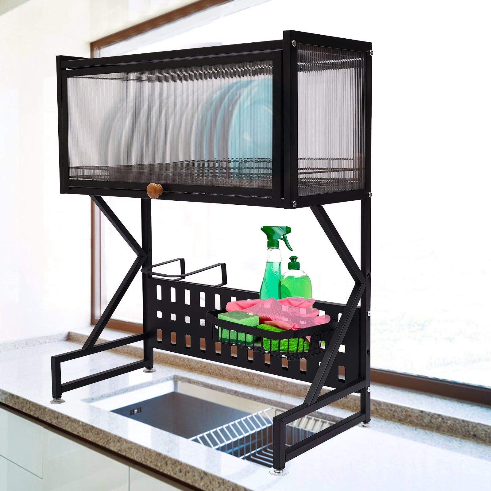 Dwellnix Storage Shelf Cutlery Drainer Rack Over Sink Dish Drying Rack ...