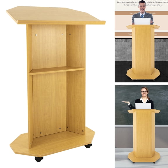 Dwellnix Sturdy Rolling Presentation Cart with Durable Material & Large Surface for Laptops, Projectors, and Documents - Great for Meetings and Conferences