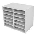 thumbnail image 1 of Dwellnix Tabletop Literature Organizer File Sorter Paper Storage Cabinet 12 Slots White, 1 of 7