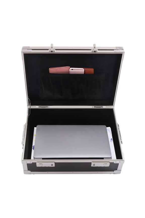 Toolbox Tool Case Aluminum Hard Case Briefcase Storage Box Black Carrying Case