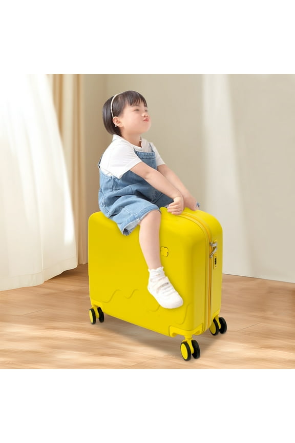 Toy Suitcase for Kids, 18-Inch Ride-On Suitcase, Childrens Rolling Carry-On for Airplane & Vacation Travel