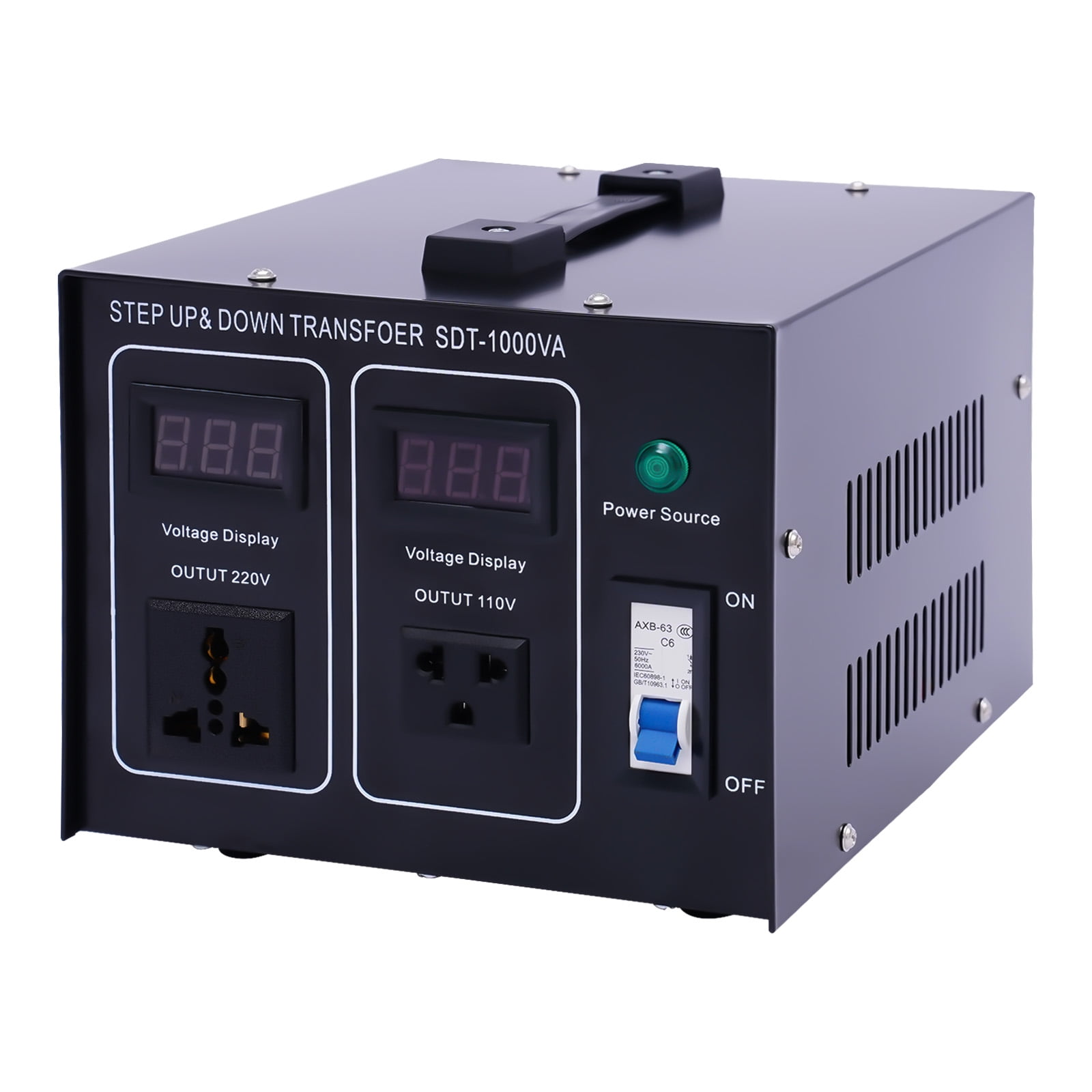 Dwellnix Transformer Voltage Converter 1000W Step Up Down 110 120V 220 240V 2xOutlet