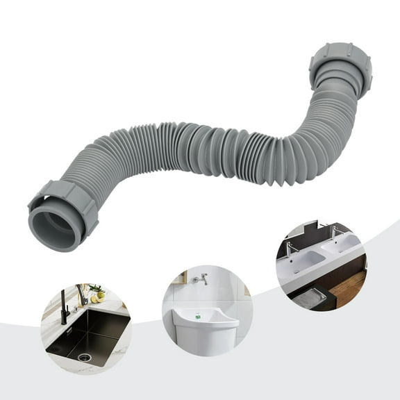 Dwellnix US Bathroom Kitchen Flexible Tube Pipe Sink Basin Water 1 1 2 P Trap Drain Hose