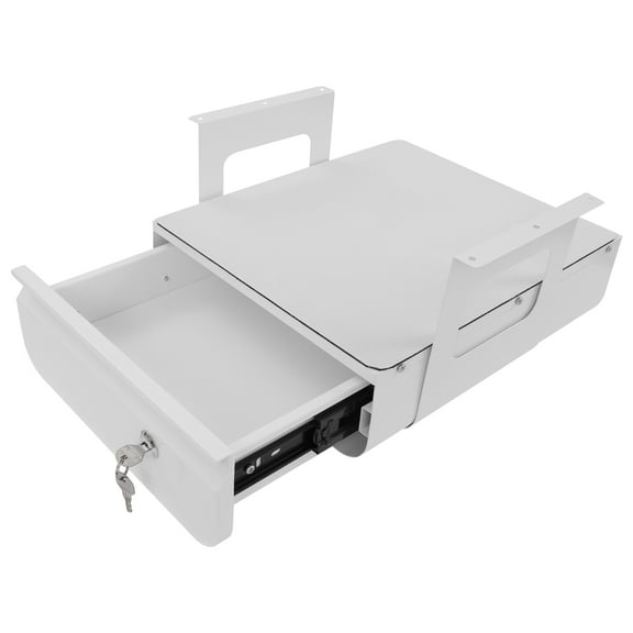Dwellnix Under Desk Sliding Pull-Out Drawer, Locking Mechanism, Steel Construction for Organizing Office and Study Essentials