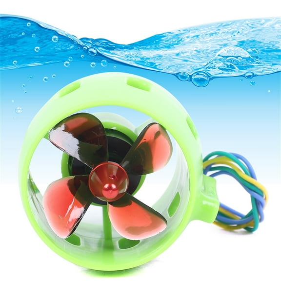 Dwellnix Underwater Thruster Motor 4 Blades Propeller Propulsion Bait Tug Boat Green