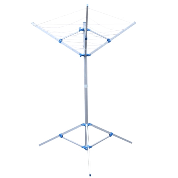 Dwellnix Wall Mounted Drying Rack, Sturdy Aluminium Alloy Clothes Stand with Adjustable Height and Hanger Holes for Indoor and Outdoor Use