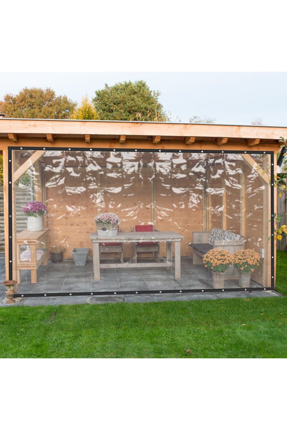 Waterproof Outdoor Curtains, Made of Thick PVC Tarpaulin, Durable and Tear-Resistant, Lightweight and Foldable for Easy Carrying and Storage, Ideal for Patios and Gazebos