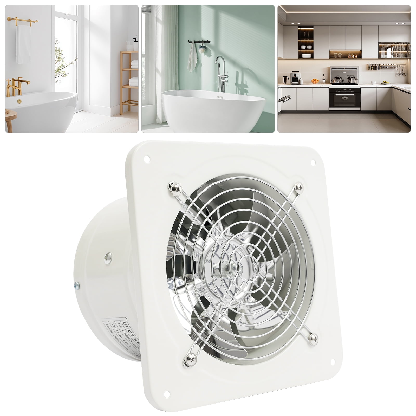 Dwellnix White 6 Exhaust Fan Wall Mounted Ventilation Fan Kitchen Bathroom