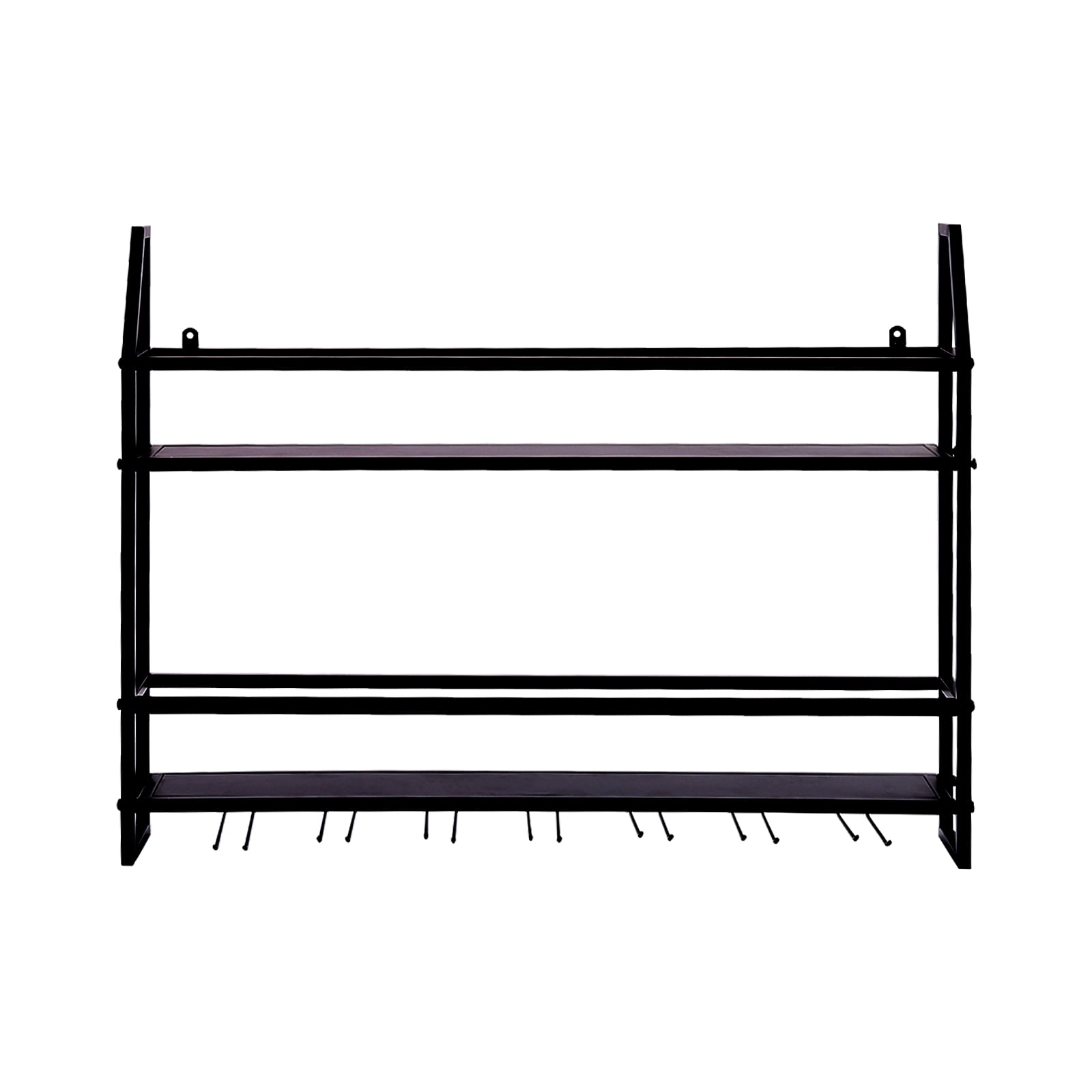Dwellnix Wine Rack Wine Bottle Storage Shelf Design W 2 Shelves ...