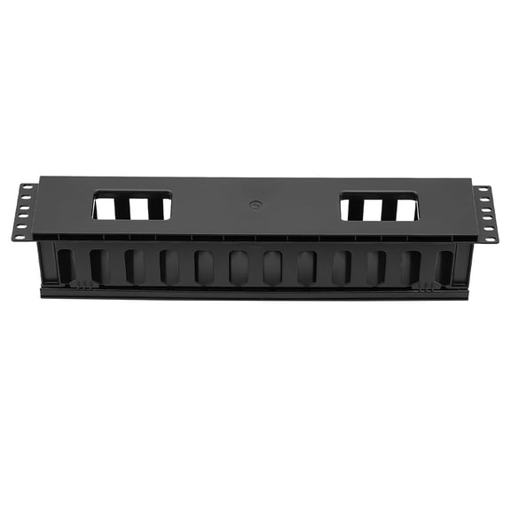Dwellnix Wire Management Organizer, 4-Piece Set with 12 Slots & 24 Openings, Durable Plastic Cable Duct for 19-Inch Network Racks, Desk, & Office Use