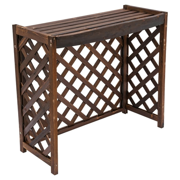 Dwellnix Wooden Air Conditioner Fence Air Conditioner Outer Unit Fence A C Privacy Screen