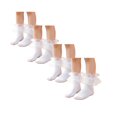 thumbnail image 1 of Dweltoz 4 Pairs Girls Ruffle Socks Toddler Girls Lace Outside Dress Socks Comfortable School Fancy Socks,8-10 Years, 1 of 5