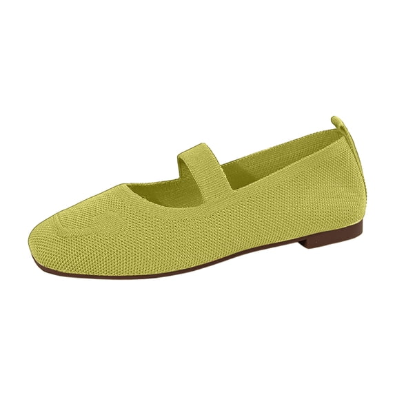 Dweltoz Ballet Flats for Women Slip on Wide Toe Flats Comfortable Soft Office Low Heel Ballet Shoes,Green 37