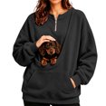 thumbnail image 1 of Dweltoz Cat Carrier Sweatshirts Dog Pouch Sweatshirts Kangaroo Pocket Pet Care Long Sleeve Zip up Pullovers Mom Dog Carrier Tops Winter Warm Comfy Clothes,Black 2XL, 1 of 5