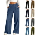 thumbnail image 1 of Dweltoz Jeans for Women High Waisted Wide Leg Womens Jeans with Pockets Elastic Waist Strechy Drawstring Pull On Denim Pants,Army Green 3XL, 1 of 7