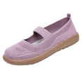 thumbnail image 1 of Dweltoz Mary Jane Ballet Flats for Women Slip-On Wide Toe Knit Flats Comfy Lightweight Office Low Heel Shoes,Pink 40, 1 of 5